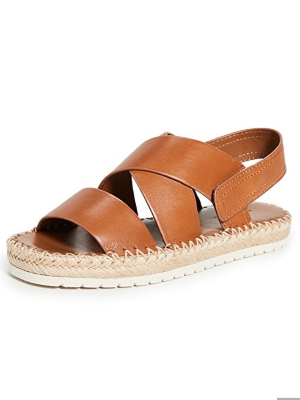 Vince Womens Tenison Leather Tan Espadrille Sandals Size 9.5